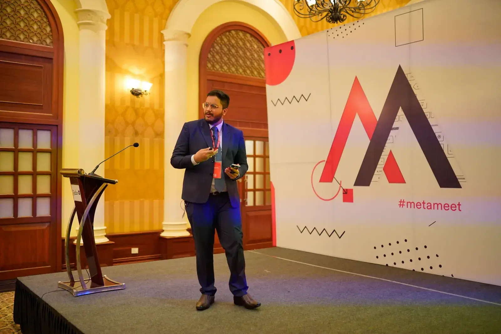 Adeen on stage at Metameet 2022
